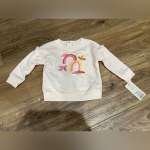 Cat and Jack NWT Baby Girl Bird and Rainbow Sweatshirt size 6 to 9 month
